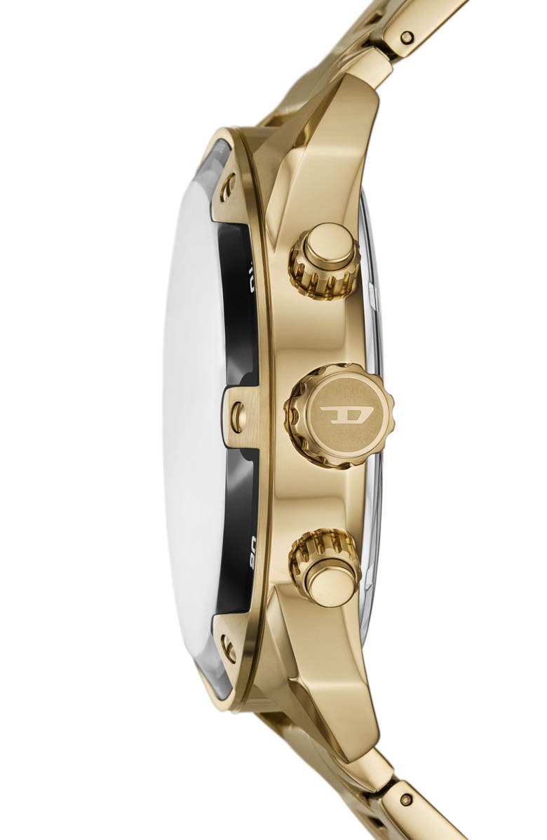 DIESEL<sup>®</sup> Spiked Goldtone Chronograph Bracelet Watch, 49mm, Alternate, color, Gold