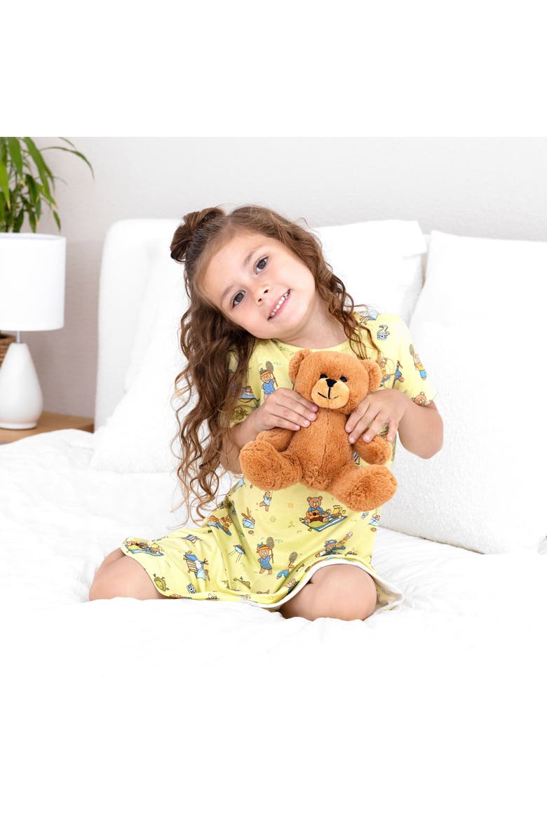 Kids' Teddy Bear Picnic Short Sleeve Dress, Alternate, color, Teddy Bear Picnic