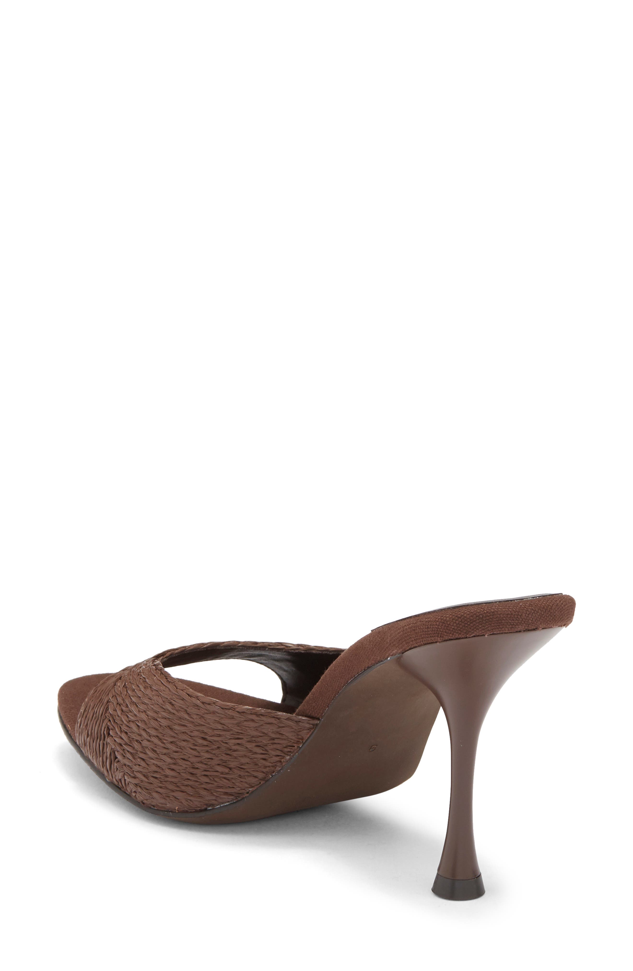 Jeffrey Campbell Agent Slide Sandal, Alternate, color, Dark Brown Raffia