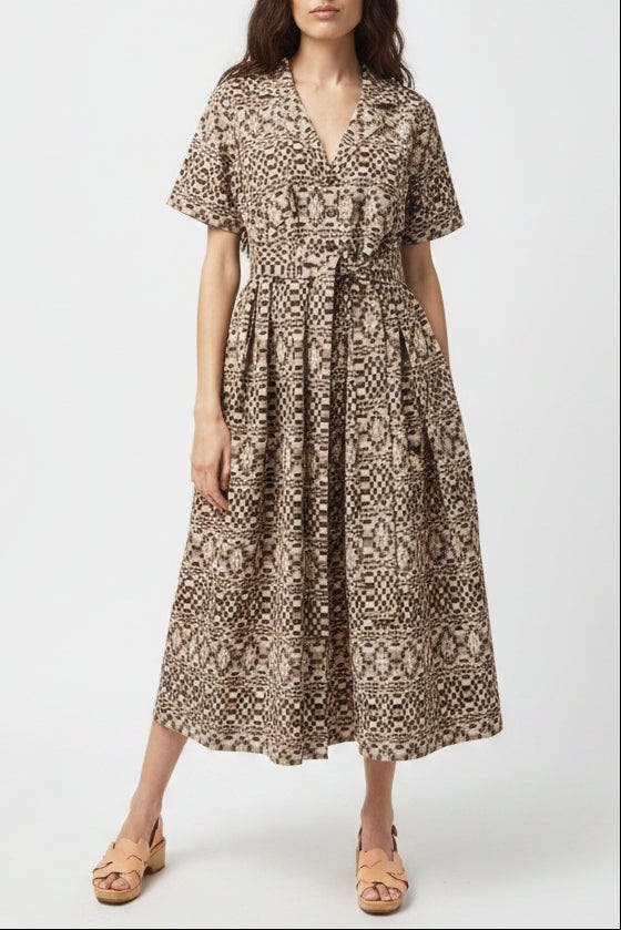 Sabine Button Front Collared Midi Dress - image 3