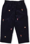 Florence Eiseman Corduroy Fake Fly Pants With Allover Embroidery