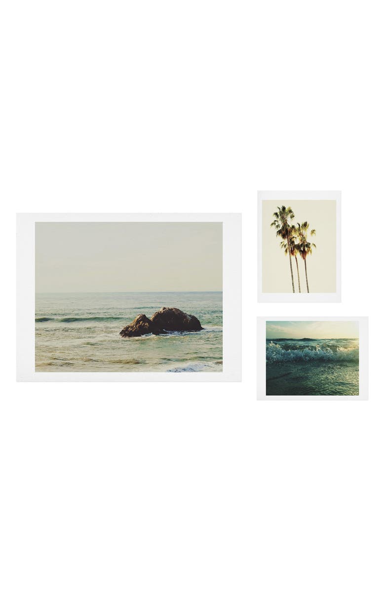 Deny Designs Ocean Calling 3-Piece Gallery Wall Art Print Set, Main, color,