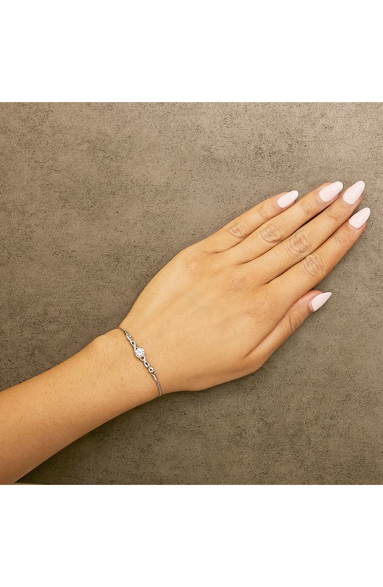 Haus of Brilliance 10K Yellow Gold over Silver Created White Sapphire Twist Bolo Bracelet, Alternate, color, Yellow