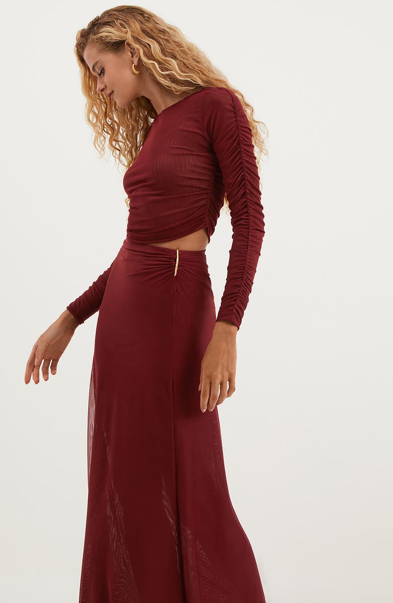 ViX Paula Hermanny Amira Cover-Up Maxi Skirt, Alternate, color, Red