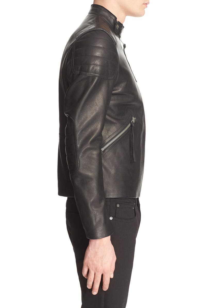 Acne Studios Oliver Leather Moto Jacket, Alternate, color, 