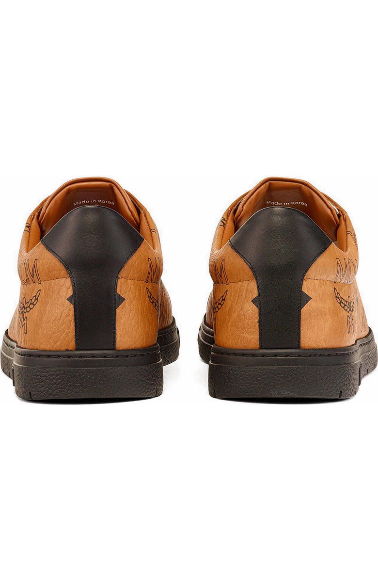 MCM Maxi Visetos & Leather Low Top Sneaker, Alternate, color,