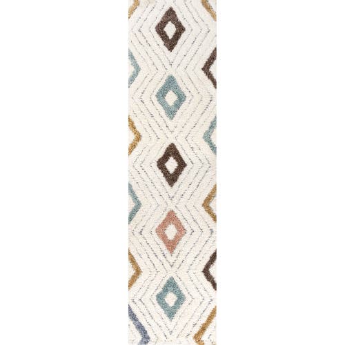 Jonathan Y Amira Diamond  High-low Area Rug In Multi/cream