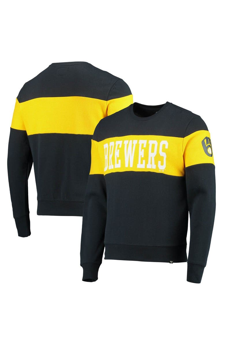 '47 Men's '47 Navy Milwaukee Brewers Interstate Pullover Sweatshirt, Main, color,