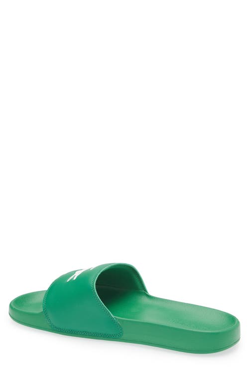 Lacoste Serve Slide Sandal In Green/white