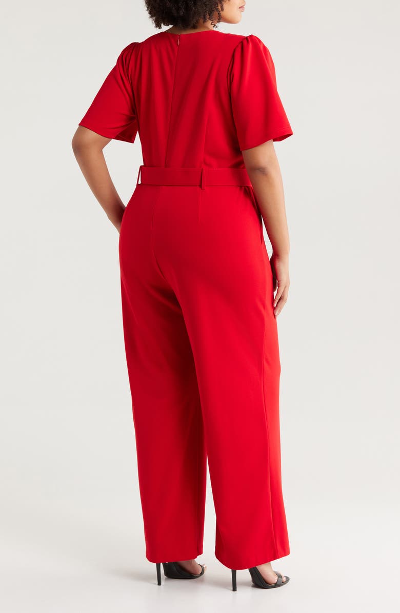 Tahari ASL Belted Keyhole Neck Jumpsuit, Alternate, color, 