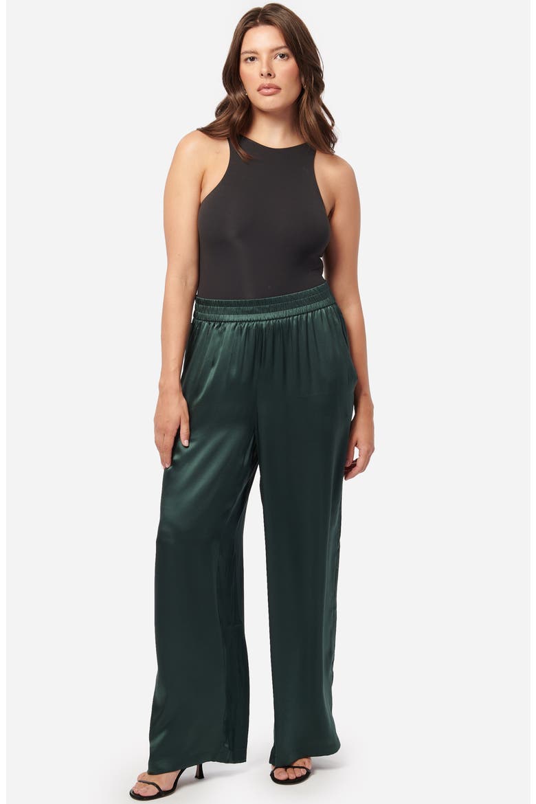 Bleecker Silk Charmeuse Pants, Alternate, color, HUNTER