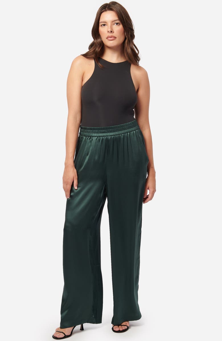 CAMI NYC Bleecker Silk Charmeuse Pants, Alternate, color, Hunter