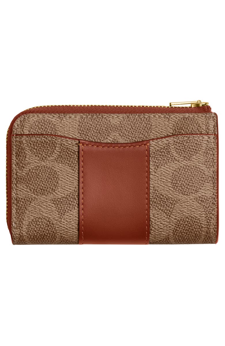 COACH Essential Signature Coated Canvas & Leather Card Case, Alternate, color, 