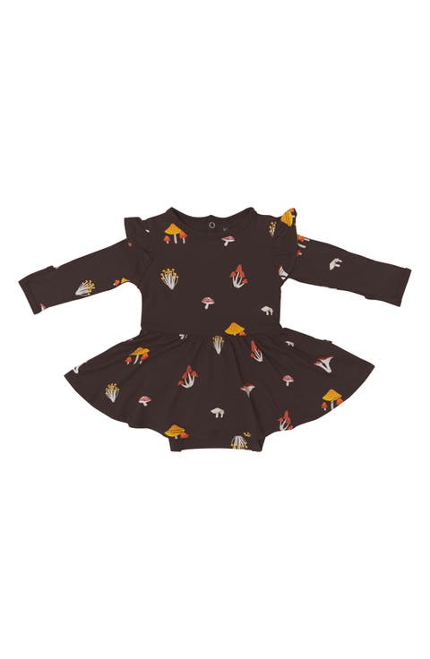 Fungi Twirl Long Sleeve Skirted Bodysuit (Baby)