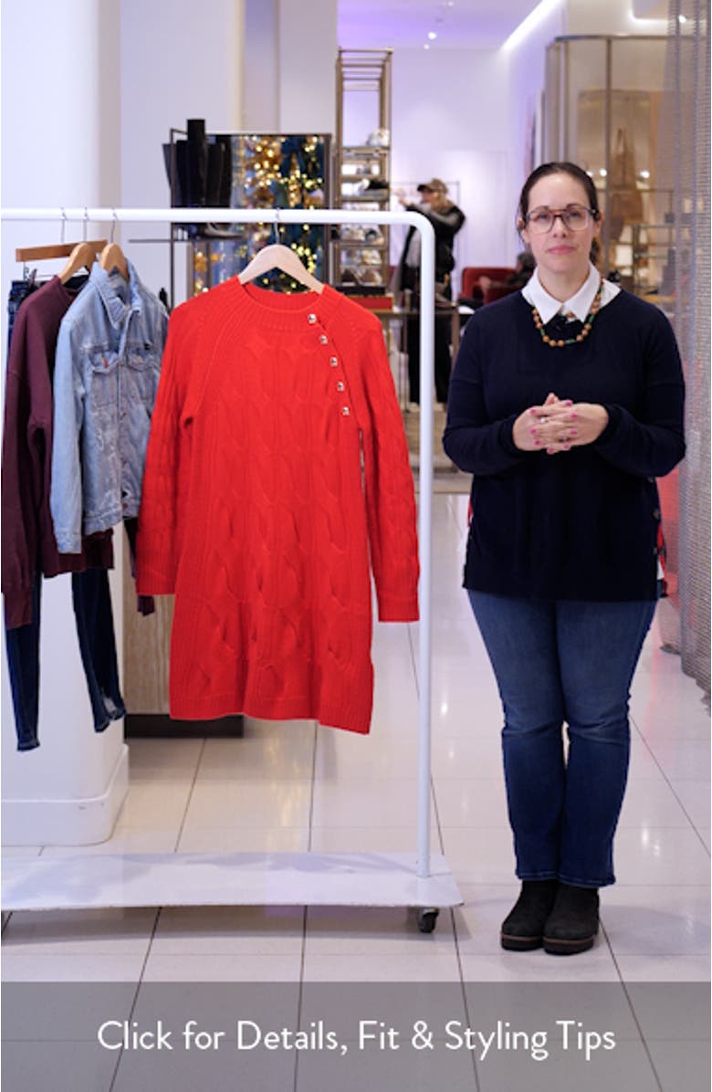 Kids' Harper Long Sleeve Wool Sweater Dress, sales video thumbnail