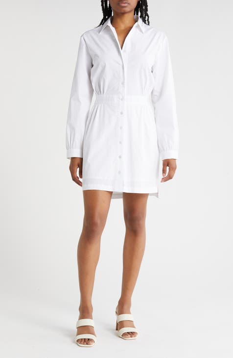 Long Sleeve Cotton Poplin Mini Shirtdress