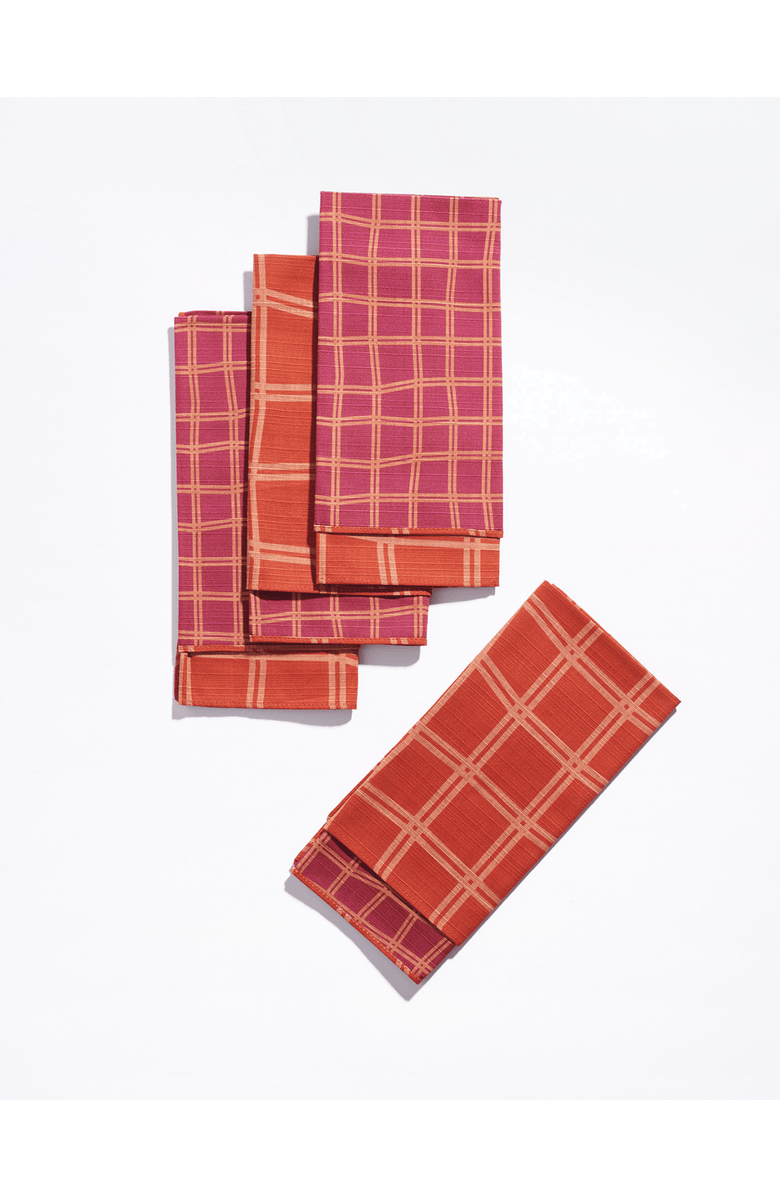 Tortuga Forma Grid Dinner Napkins - High Season Set of 4, Main, color, Vino