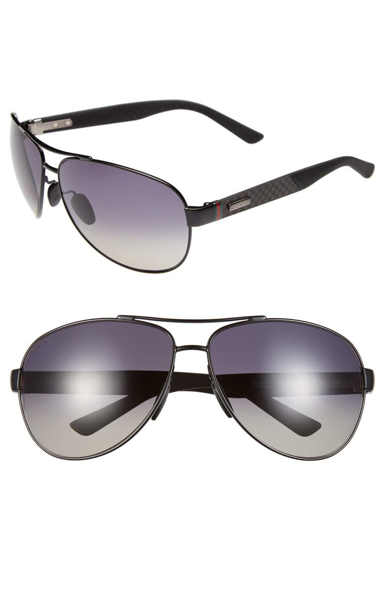 Gucci 65mm Aviator Sunglasses, Main, color, 