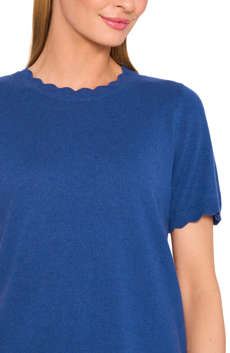CeCe Scallop Neck Sweater, Alternate, color, Night Horizon