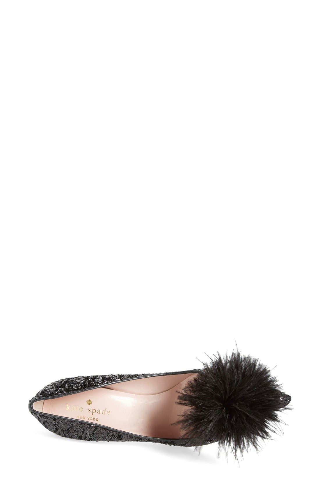 Kate Spade New York 'lexa too' ostrich feather embellished pump, Alternate, color, 