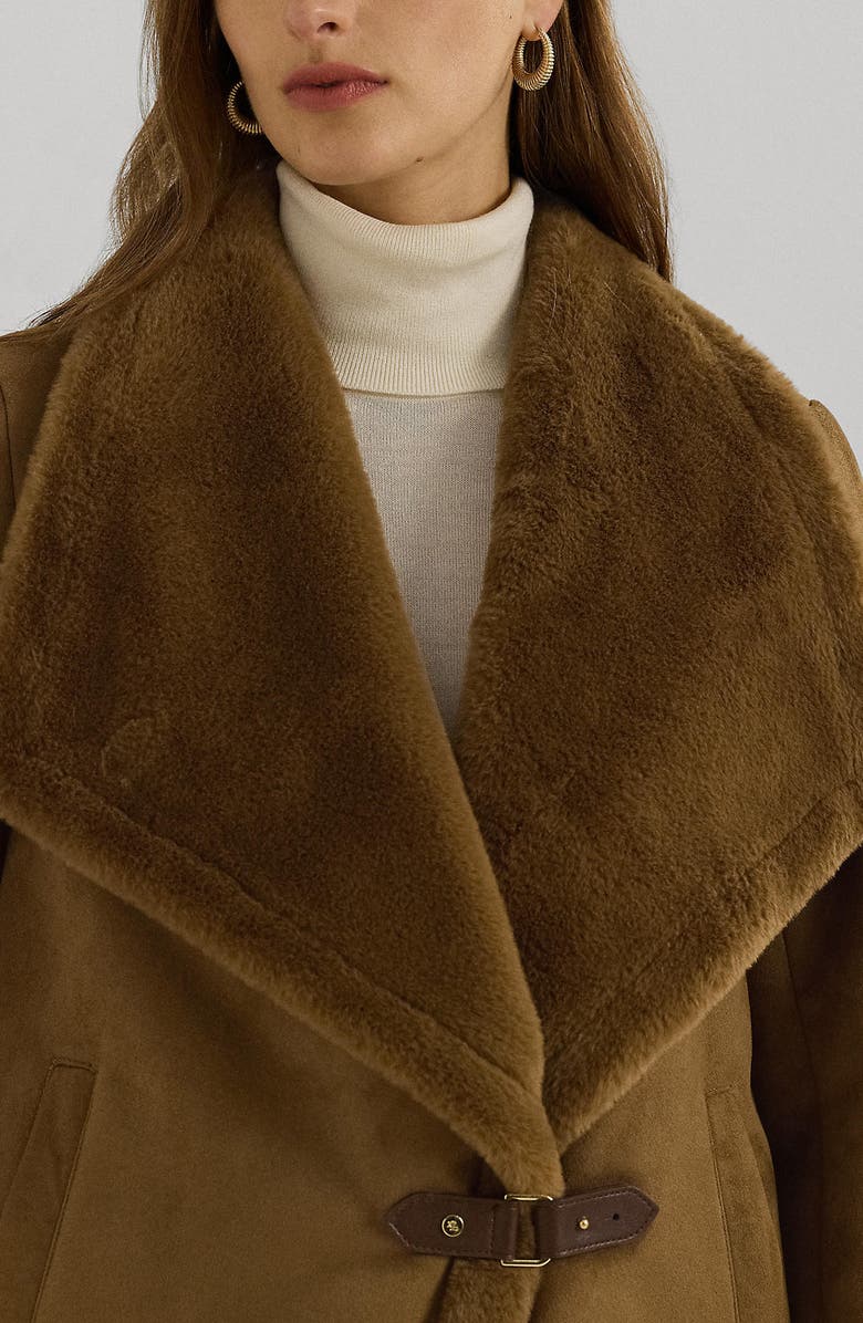 Lauren Ralph Lauren Faux Shearling Jacket, Alternate, color, Camel