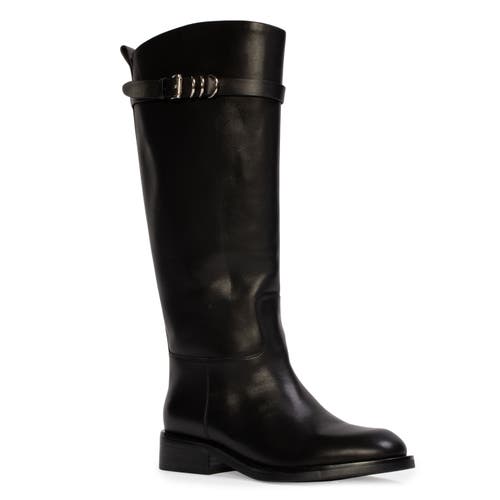 Black Suede Studio Ashley Leather Boot In Black