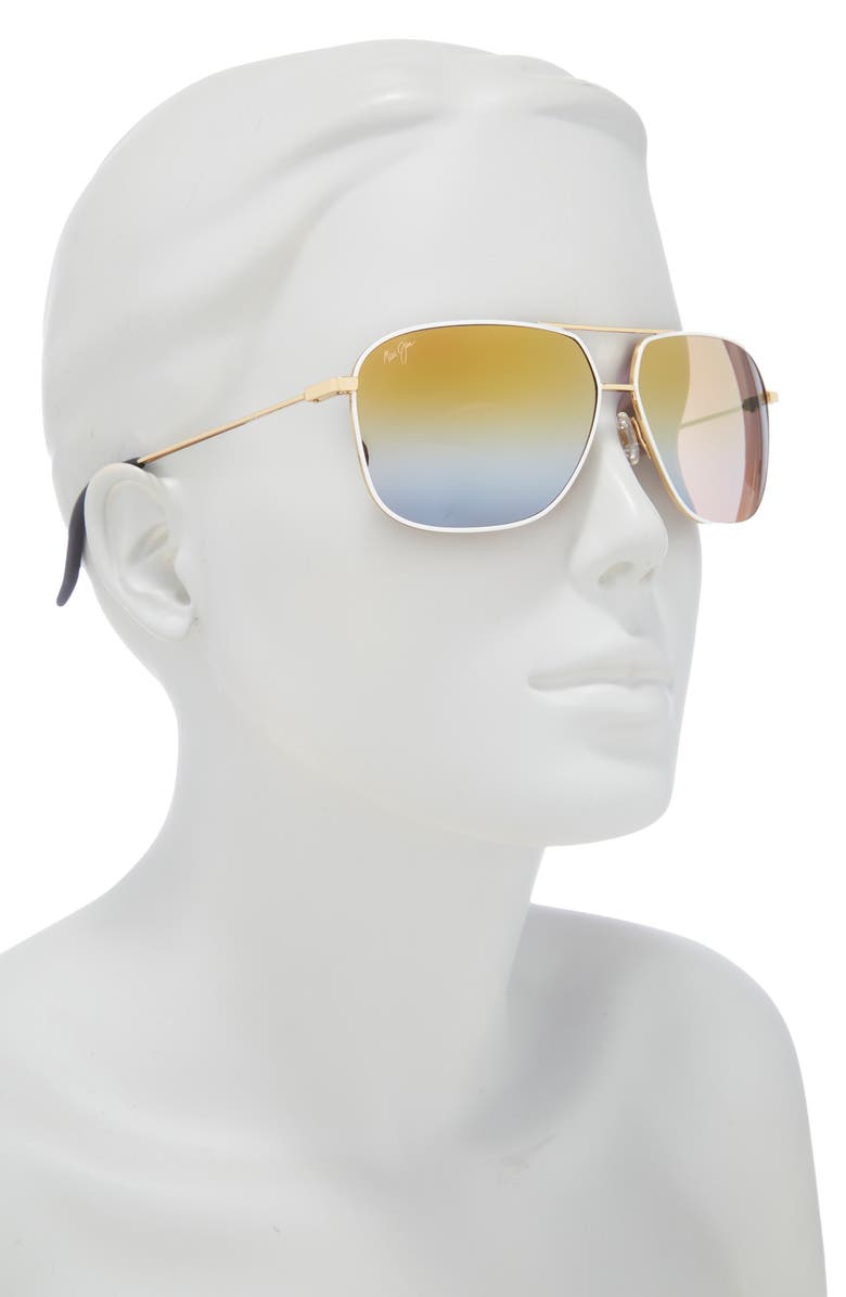 Maui Jim 62mm Core Aviator Polarized Sunglasses, Alternate, color, Gold Gold Gold