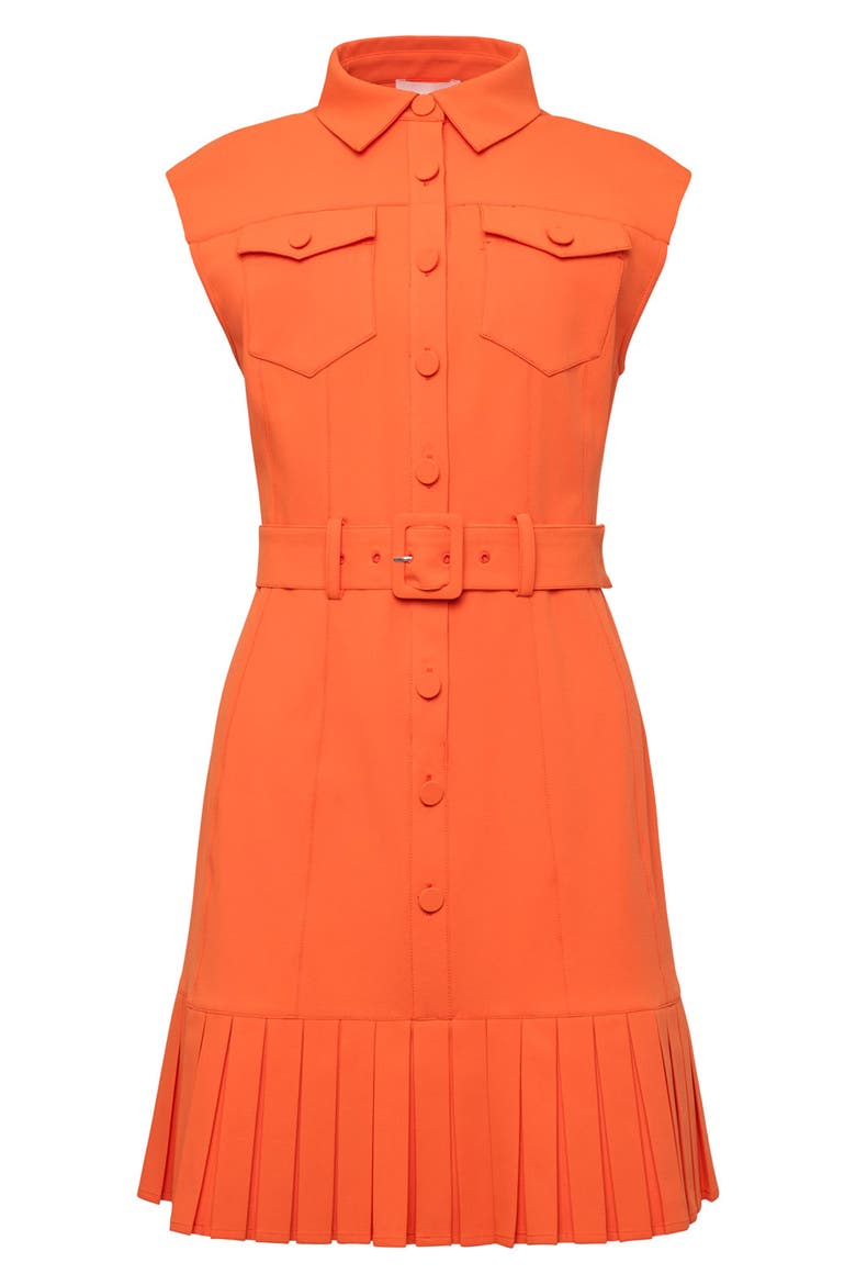 Doreen Belted Shirtdress, Alternate, color, BRIGHT CLEMENTINE