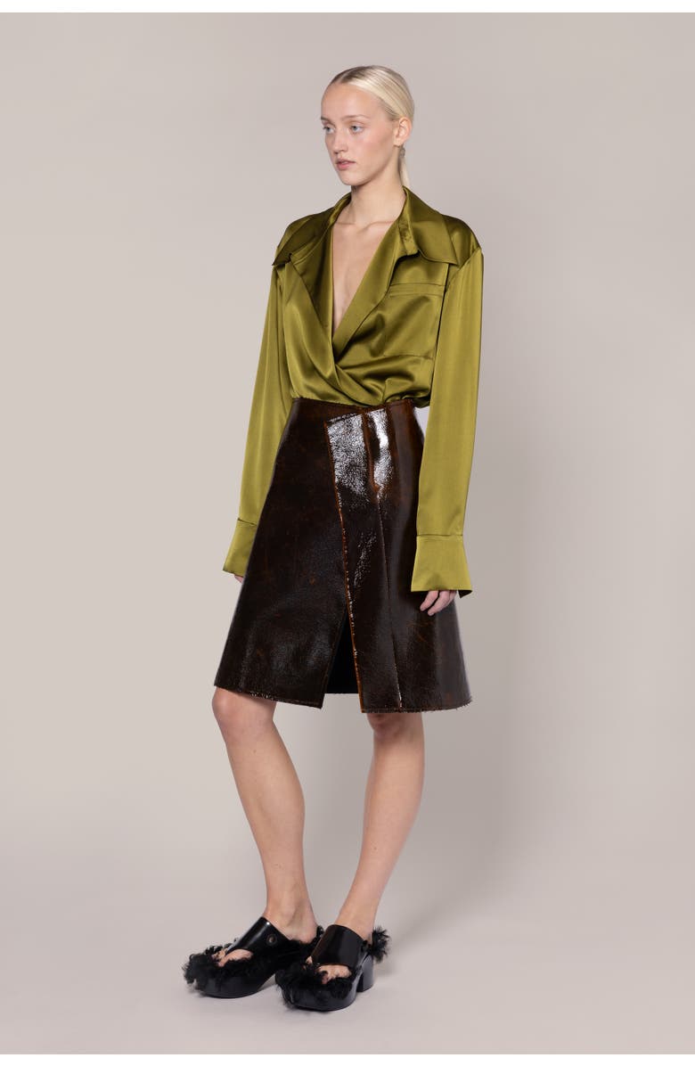 Roksanda Adil Faux Leather Skirt, Alternate, color, 302Gingerbread