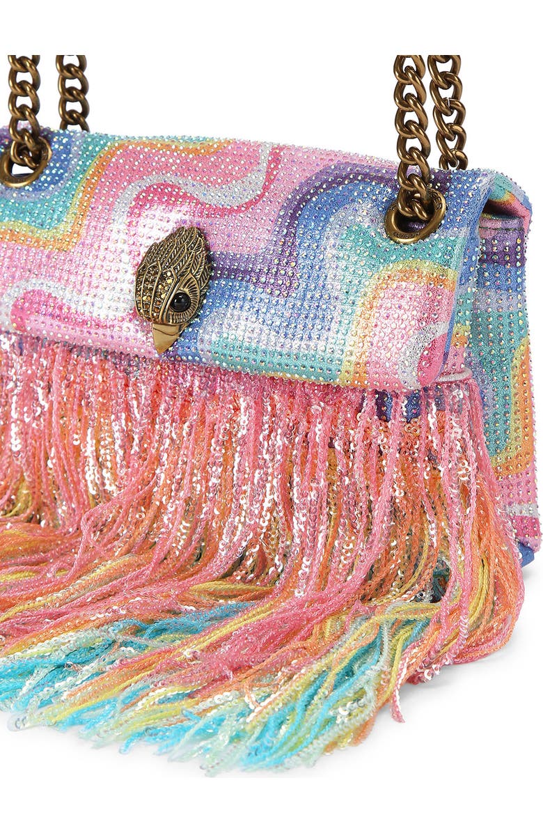 Kurt Geiger London Mini Kensington Fringe Convertible Crossbody Bag, Alternate, color, Pink Multi