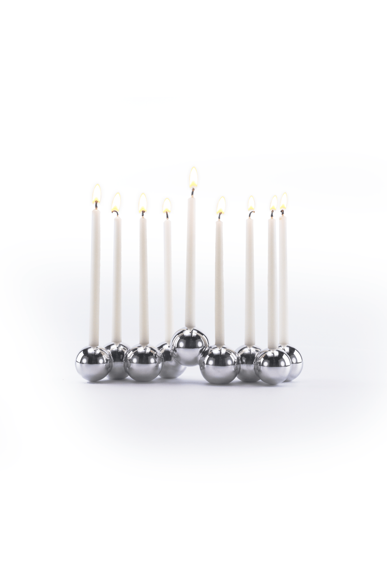 Aluminum Bubble Menorah, Main, color, Polished