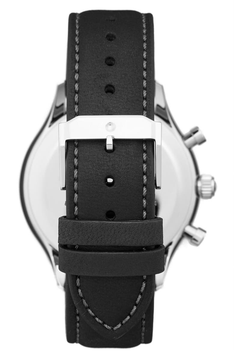 Movado 'Heritage' Chronograph Leather Strap Watch, 43mm, Alternate, color, 