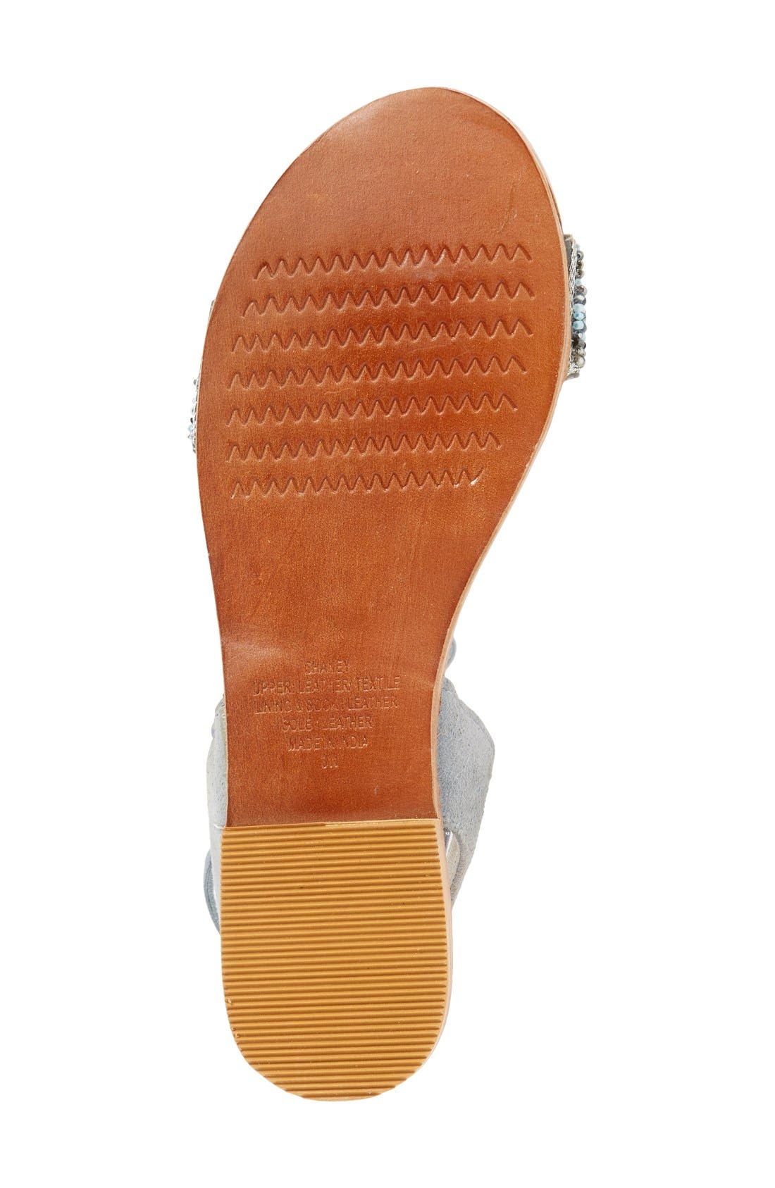 'Shaney' Beaded Wraparound Lace Sandal, Alternate, color, BLUE MULTI
