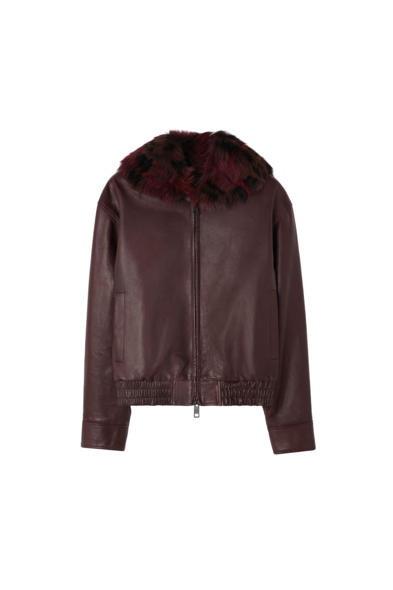 Leather Latchford Jacket, Alternate, color, Bordeaux red