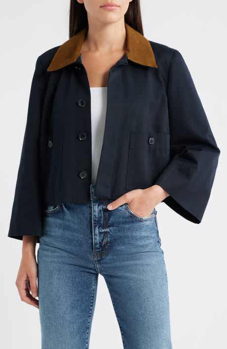 FRAME Corduroy Collar Crop Jacket