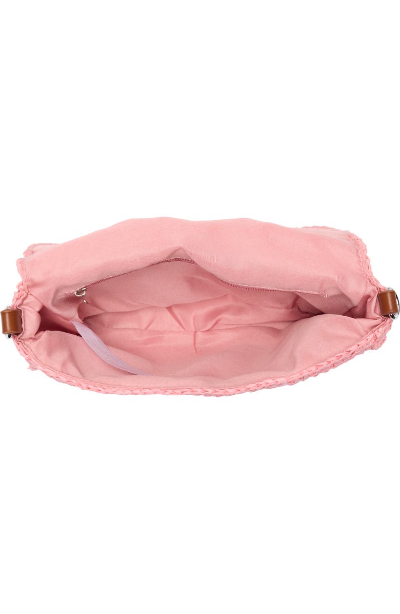 Collection XIIX Crochet Squares Raffia Shoulder Bag, Alternate, color, Peach