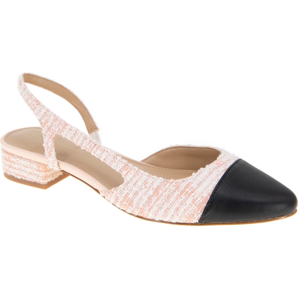 Bcbgeneration Bcbg Tillie Slingback Cap Toe Pump In Pink-black Boucle
