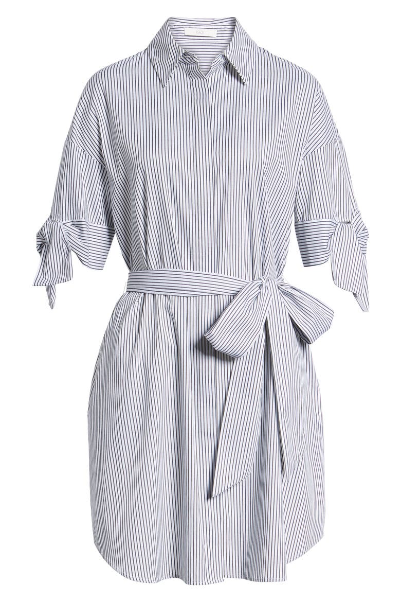 Stripe Shirtdress, Alternate, color, WHITE BLACK STRIPE
