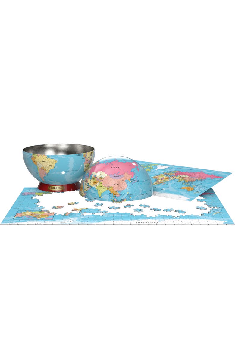 Eurographics Puzzle Tin World Map 550 Piece Jigsaw, Alternate, color, Multicolored