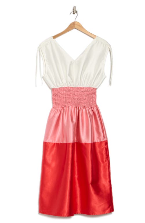 Area Stars Kelli Shantung Colorblock Midi Dress
