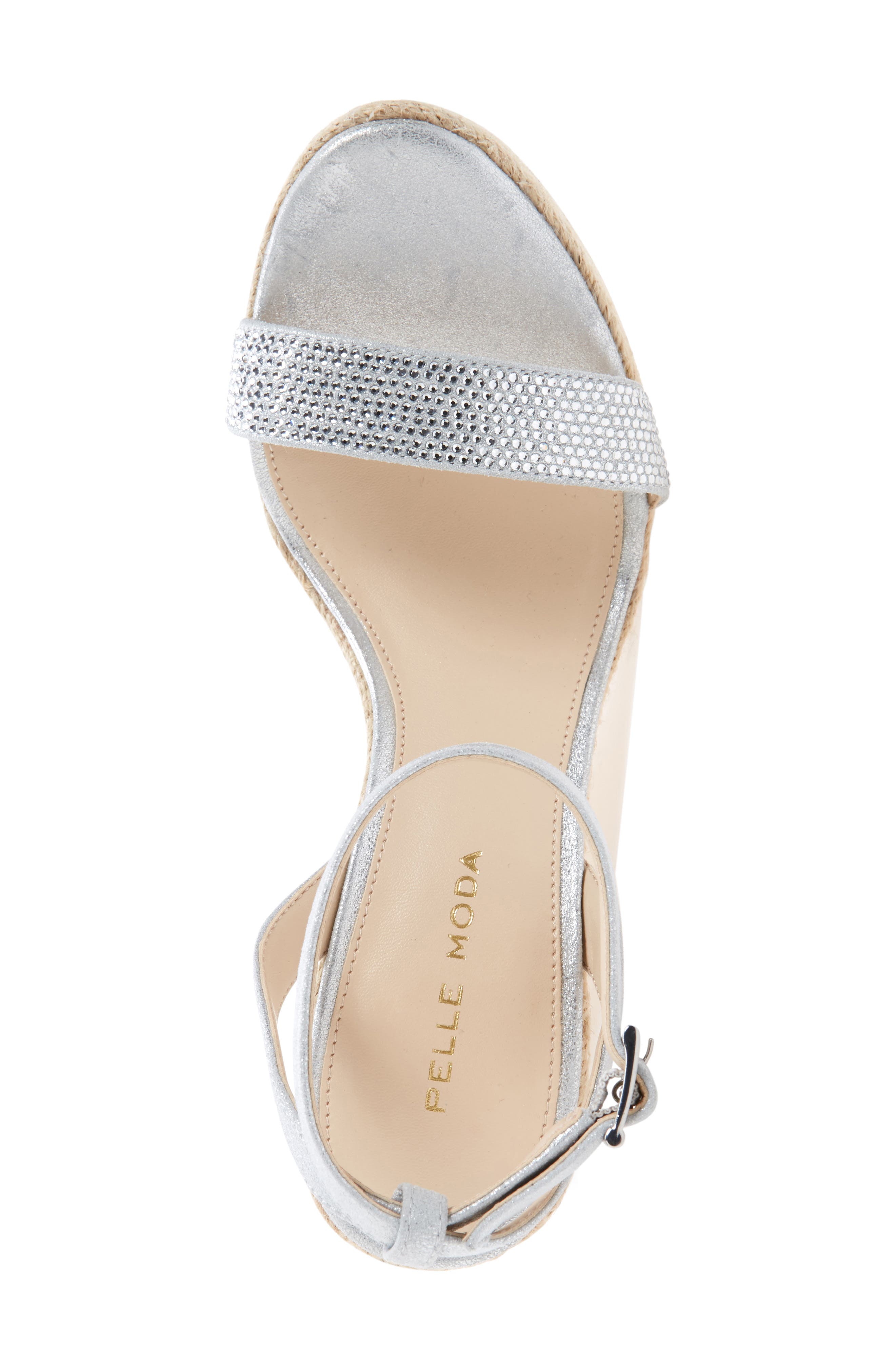 Only Embellished Platform Wedge, Alternate, color, SILVER LEATHER