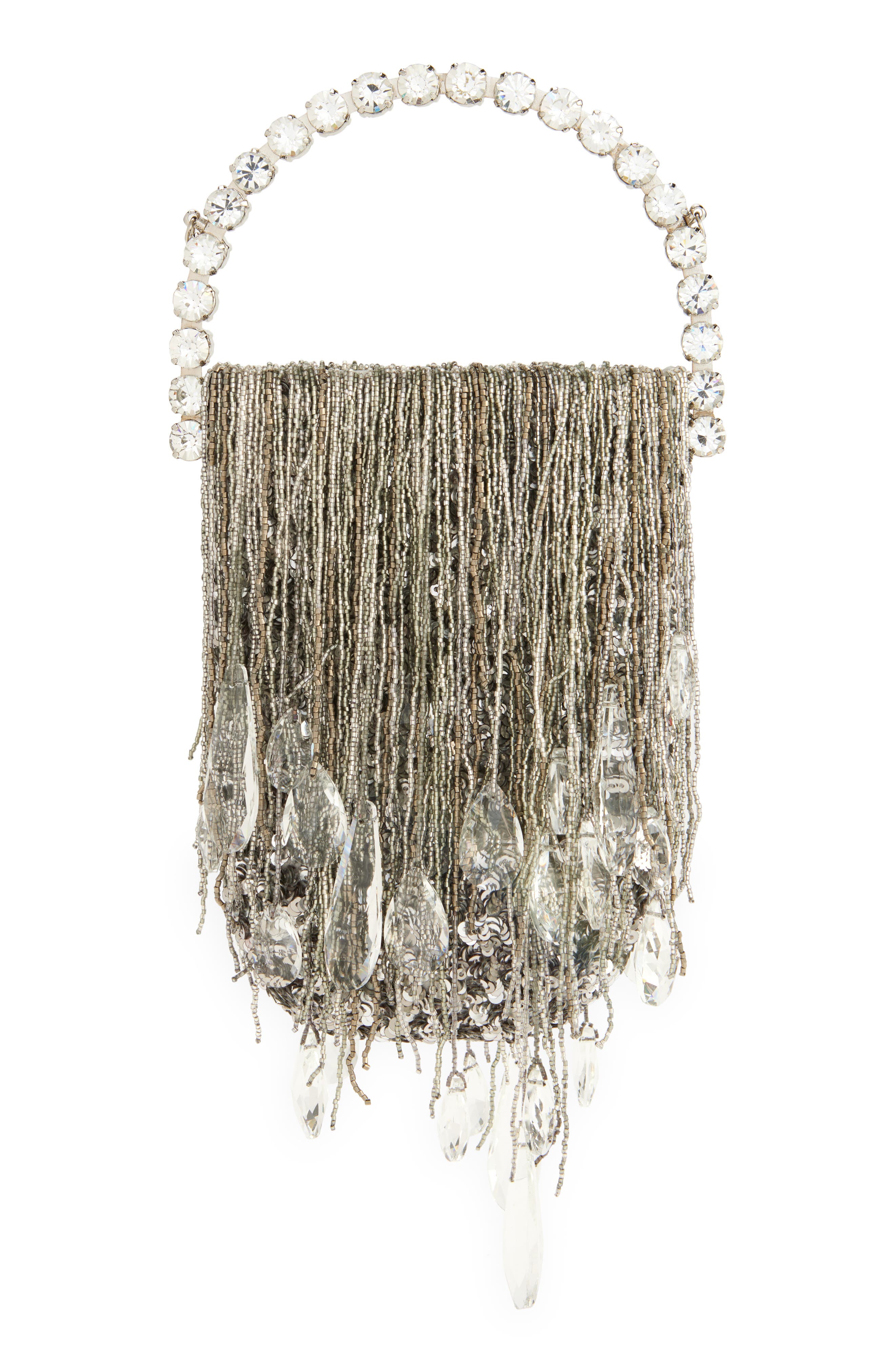 L’alingi Micro Crystal Fringe Top Handle Bag, Main, color, 