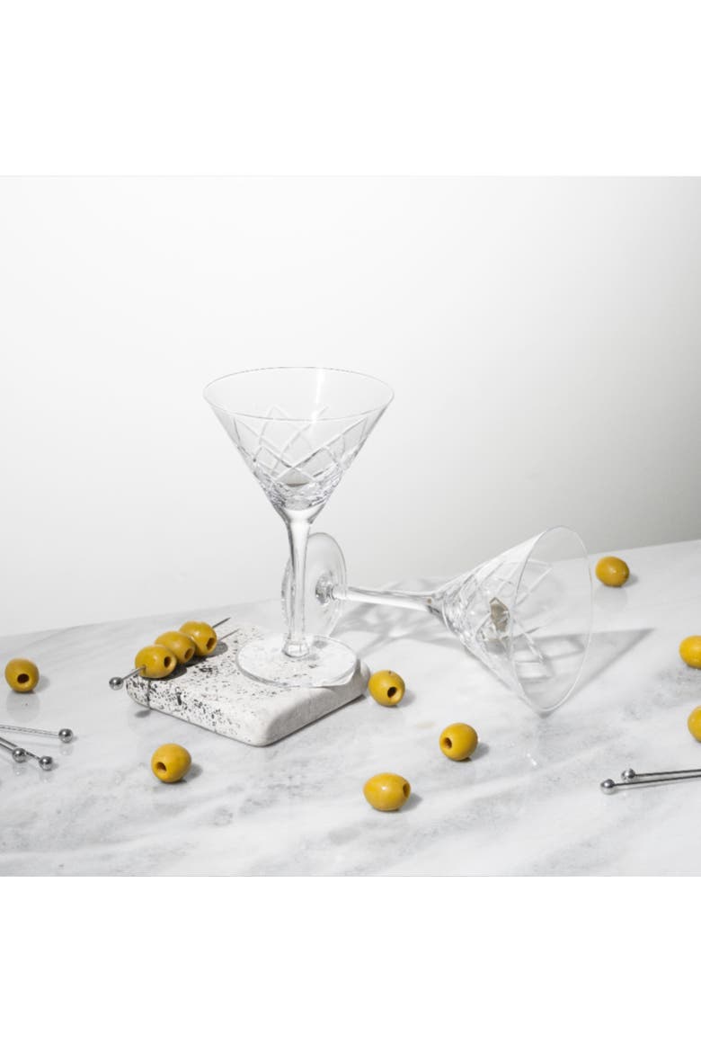 Diamond Cut Martini Glass, Alternate, color, Clear