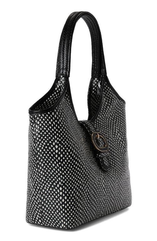 Brahmin Melora Embossed Leather Tote In Black