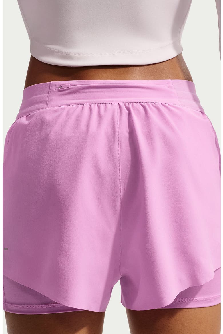 Swift Dri-FIT Mid-Rise 2-in-1 Running Shorts, Alternate, color, LIGHT MAGENTA/ REFLECTIVE SILV