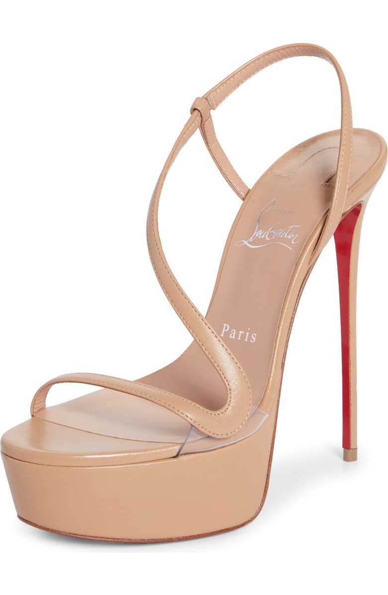 Christian Louboutin Rosalie Alta Platform Slingback Sandal, Main, color, Blush