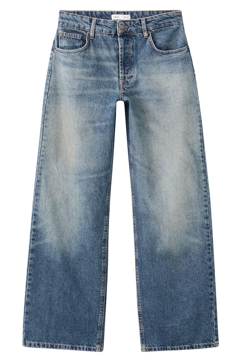 Low Rise Straight Leg Jeans, Alternate, color, MEDIUM BLUE