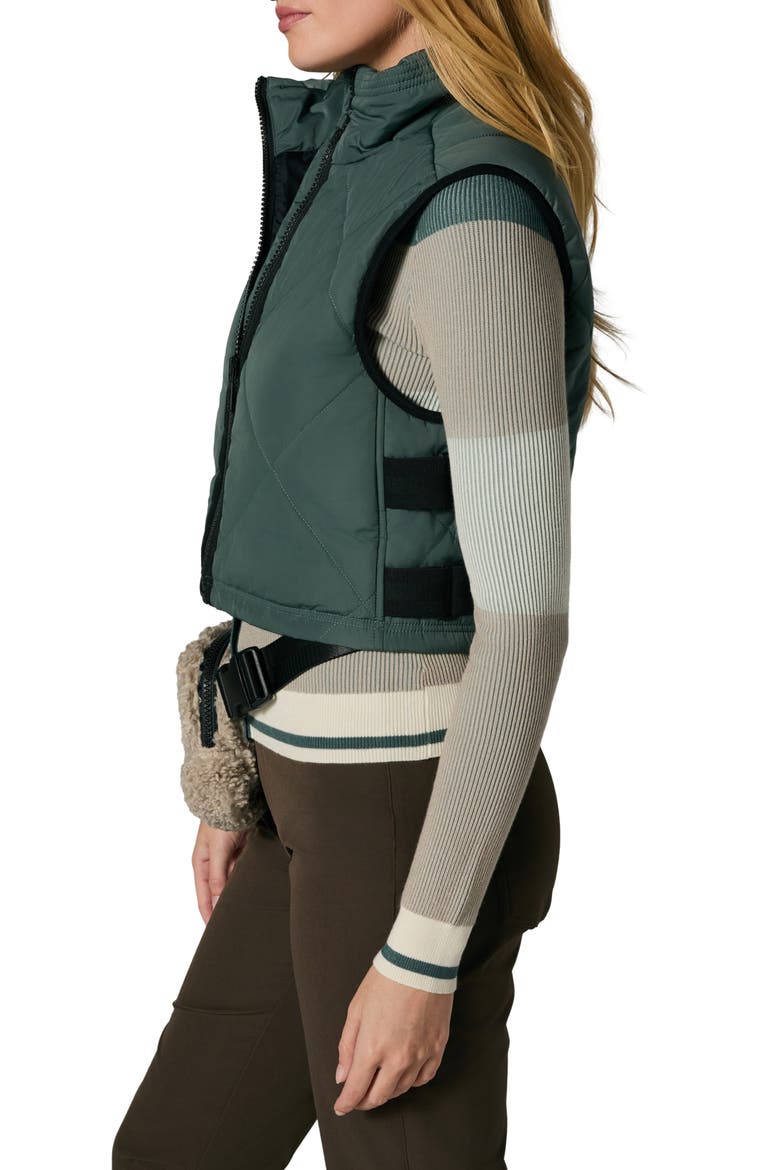 La Vitesse II Crop Water Repellent Insulated Vest, Alternate, color, EUCALYPTUS