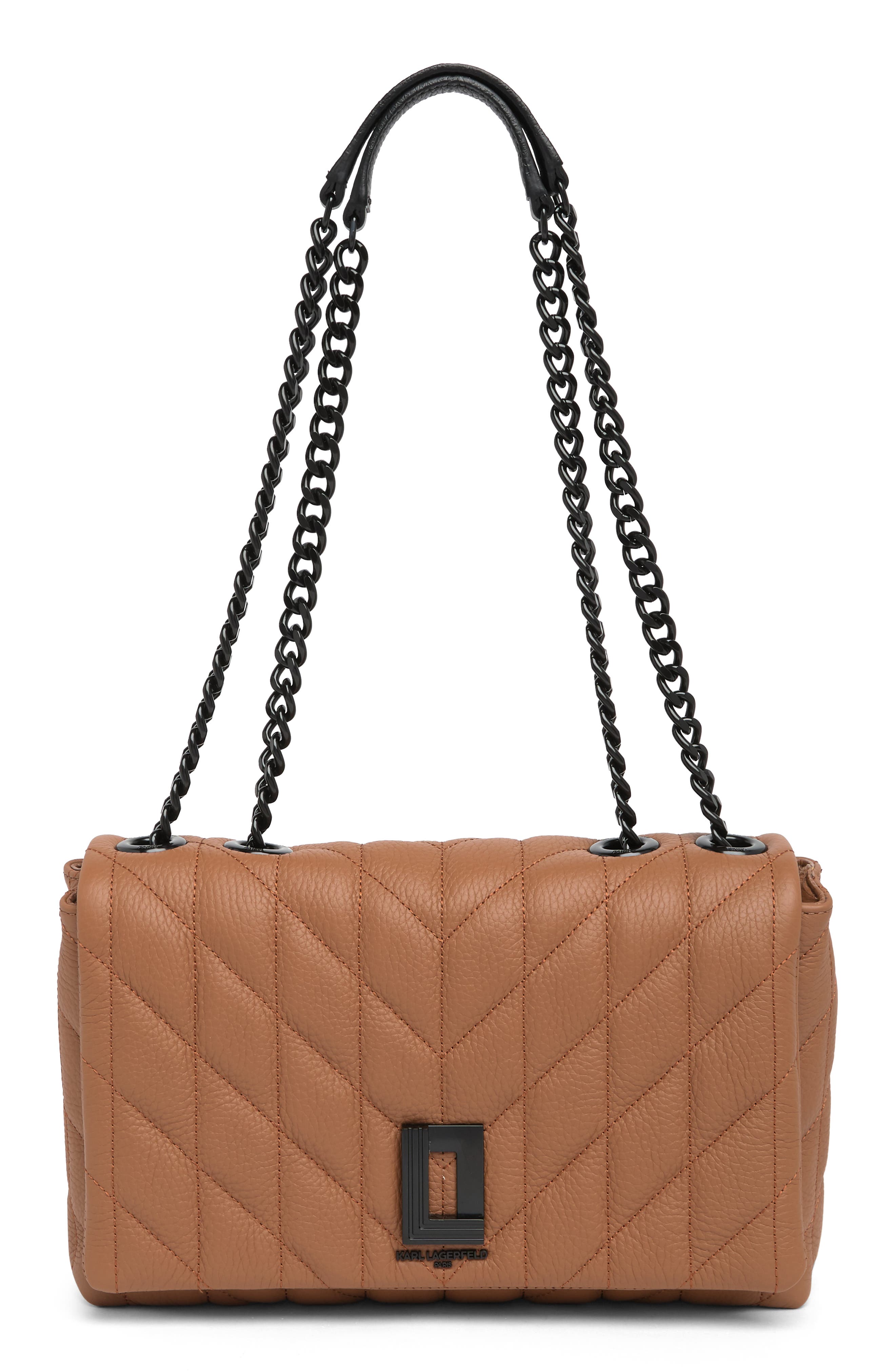 KARL LAGERFELD PARIS Lafayette Quilted Mid Shoulder Bag, Main, color, 