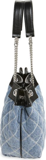 The Quilted Denim Chain Sack Bag
